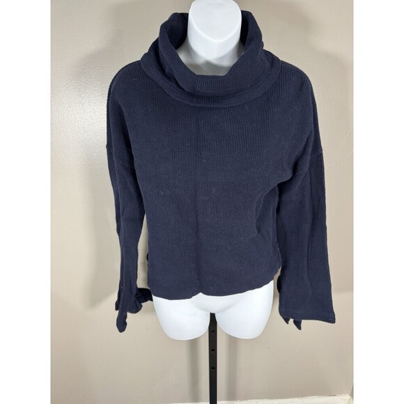 Madewell Sweaters - MADEWELL Women's Sweater Navy Blue Cowl Neck w/ Tie Cuffs, Size Extra Small XS
